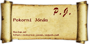 Pokorni Jónás névjegykártya